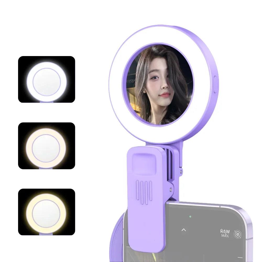 3-in-1 Fill Light & Selfie Mirror